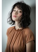 アッシュブラックルーズカールウェットヘアv戸頭20代30代40代