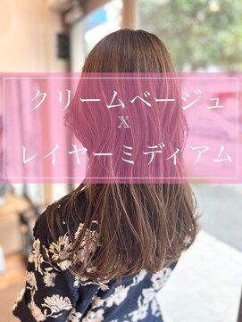 ロータス ヘアデザイン 西船橋店(Lotus Hair Design) ☆クリームベージュ　on ミディアムウェーブ☆
