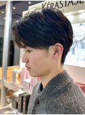 甲府昭和町フェザーパーマニュアンスパーマメンズセンターパート