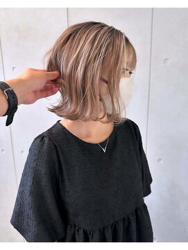 レオクマ(REOKUMA) ハイトーン/ハイライト/デザインカラー/切りっぱなしボブ