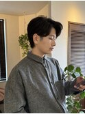 黒髪ツーブロックマッシュショート東感ビジネスモテ髪