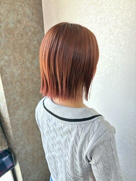ノア(noa.) 【豊中美容室noa.】ぱつっとボブアプリコットオレンジ♪♪