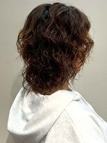 オレンジペコ(orange peco)&nbsp;ミディアムパーマ ブラウンベージュ 顔周りカット 20代 30代