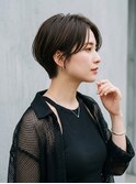 大人可愛い20代30代40代小顔ハンサムショート丸み前下がり