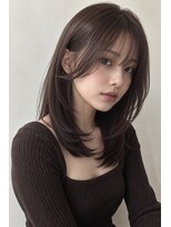 ダル 渋谷/表参道(DAL.)&nbsp;顔周りカットハッシュカットロングレイヤーダークブラウン