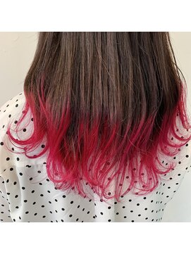 テクライズ 豊橋店(TECHRISE) ピンクレッド×すそカラー