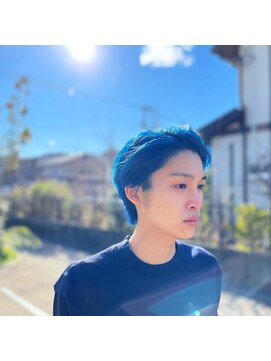 ザ サロン ヤマモト(the salon yamamoto) センターパート×マリンブルー