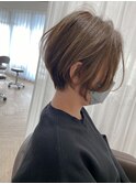 ハンサムショート×かきあげショート×ハイライト×小顔ショート
