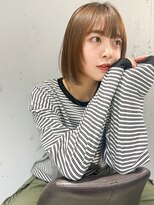 ラミエ バイ メルト 吉祥寺(lamie by melt)&nbsp;"久保田"顔まわりカットワイドバングまとまるボブベージュカラー