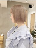 ミルクティーベージュぷつっとボブケアブリーチ 梅田