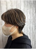 【ショート】【ウルフ】【ハイライト】【白髪ぼかし】