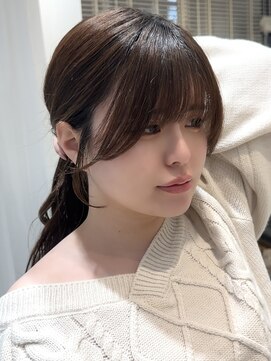 ビューブルー 亀戸錦糸町(VIEW BLUE) 美髪カールピンクブラウンエアリーロングセミディ似合わせ前髪