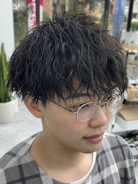 ビューブルー 亀戸錦糸町(VIEW BLUE) ツイストスパイラル波巻きMIXパーマ/メンズマッシュカルマパーマ