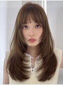 ハイライトカラーミルクティーベージュケアブリーチダブルカラー