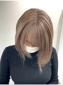 ミルクティーベージュカラーブリーチダブルカラーくすみベージュ