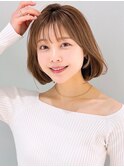暗めカラー薄めバング美髪くびれヘア斜めバングワンカール