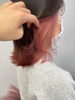 ミュラ(mulah) インナーカラーベビーピンク*ミディアムボブペールトーンカラー