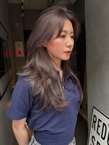 ジーナ 赤羽(XENA)&nbsp;ワンホンレイヤー/顔型別ヘアスタイル特集/ダークグレージュ赤羽