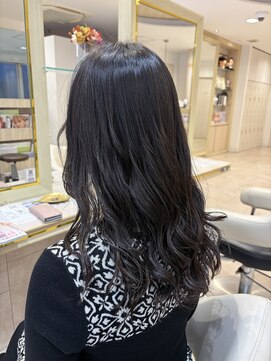 アッシュ 千歳烏山店(Ash) 黒髪韓国レイヤーロングレイヤー顔回りレイヤーハッシュカット