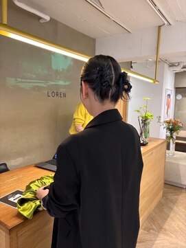 ローレンジウ(LOREN JU) 着物ヘア/ダークアッシュ/ミディアムレイヤーカット/名古屋名駅