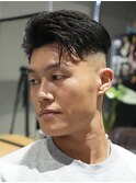 MEN'S/かきあげサイドパート×フェード/短髪/ビジネスヘア