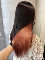 ルーブ トウキョウ(Loob. TOKYO) デザインカラー黒髪インナーカラーピンクアンブレラカラー韓国