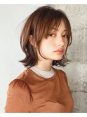 15. ショートボブ/ショコラブラウン/ハッシュカット