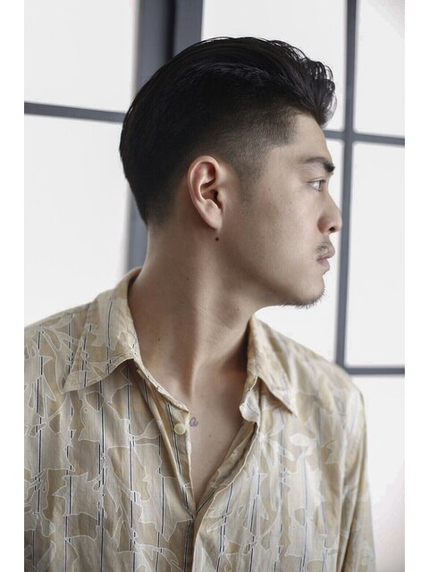 【HOMME HAIR】 サイドパート フェード スタイル