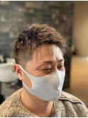 爽やかアップバングショート刈り上げ
