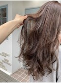 透け感アッシュブラウン栗色カラー