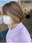 ボブ×インナーホワイトベージュ
