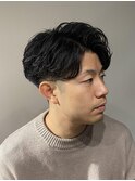 ビジネスワンカールパーマ 刈り上げ7:3分け