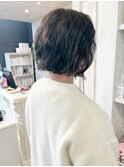 福山市美容室Caary 人気こなれパーマ×オリーブアッシュ 夏ヘア