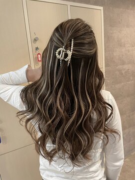 アンダーバーホワイト(_white) ロング×ハイライト