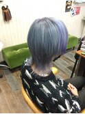 男女兼用、くびれウルフにシルバーカラー、アクセントに紫