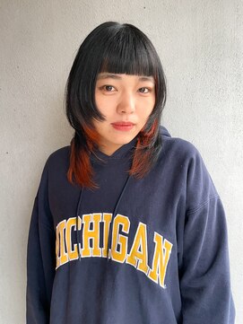 アールイー(Re:) ウルフレイヤーカット×インナーカラー