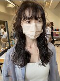 【ハクラ】ロングパーマ 顔まわりレイヤー ウェーブパーマ