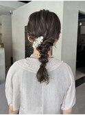結婚式参列ヘアセット編みおろしゆるふわお呼ばれアレンジ/今枝