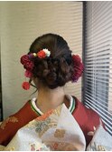 編み込みヘアセット