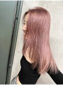 ピンクベージュ/顔型別ヘアスタイル/ブリーチ/恵比寿/代官山