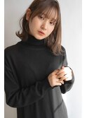 大人可愛いブラウンベージュ×韓国風切りっぱなし小顔ボブ