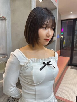 ロンドポレール 北千住(Lond polaire) くびれヘア/アプリコットオレンジ/韓国/ボブ/レイヤー/前髪