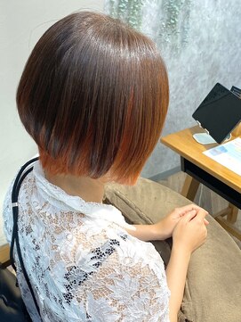 マーレ(MARLE./) オレンジインナー×丸みボブ