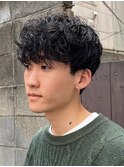 マッシュヘア/波巻きパーマ/men's/スパイラルパーマ