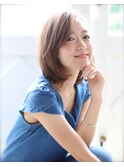 NORA【ERI】前髪で丸顔さんも小顔に♪大人可愛いナチュラルボブ