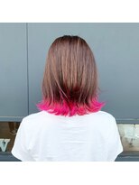 ダブル(W) 裾カラーvivid pink