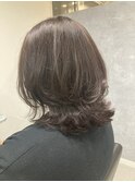 レイヤーカット×ラベンダーブラウン