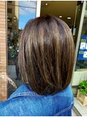 白髪ぼかしハイライトメッシュ