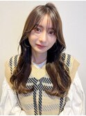 韓国前髪顔周りロング×デザインカラー[心斎橋/髪質改善]