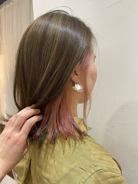 ヘアーメイクパウダー 天王寺寺田町店(Hair make powder) 大人可愛い20代30代40代小顔ウルフレイヤーボブイヤリングカラー